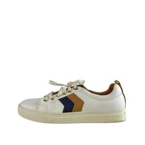 Fairfax & Favor Alexandra Womens Tan Navy Leather Trainers Sneakers Shoes US 7.5